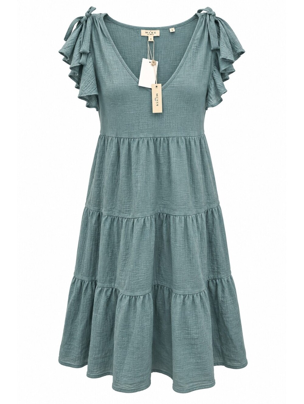 Sage Green Tiered Ruffle Dress – New With Tags